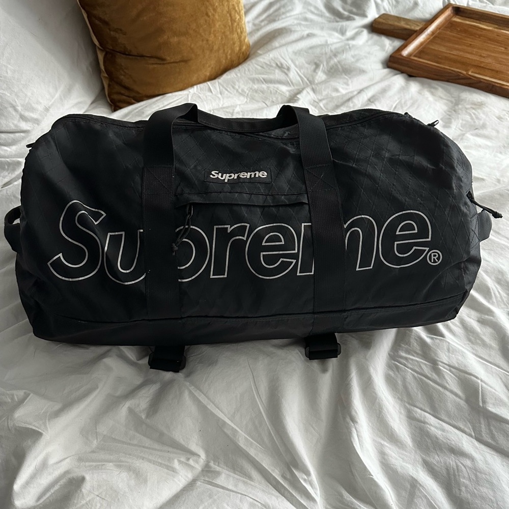 Black supreme duffle bag